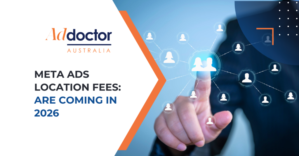 Meta Ads campaign dashboard showing location-based advertising fee changes for 2026